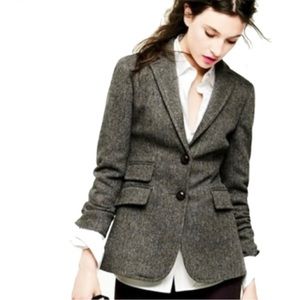 Vintage J. Crew 100% Wool Herringbone Blazer Size 0